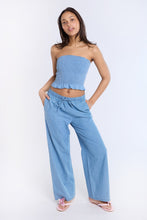 Chambray Smocked Strapless Top thumbnail 5