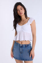 Eyelet Flutter Sleeve Babydoll Top thumbnail 1