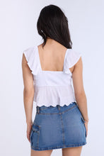 Eyelet Flutter Sleeve Babydoll Top thumbnail 7