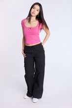 Poplin Mid Rise Baggy Cargo Pants thumbnail 5