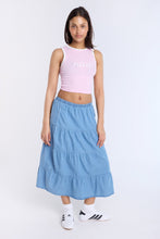 Chambray Tiered Maxi Skirt thumbnail 5