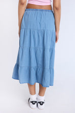 Chambray Tiered Maxi Skirt thumbnail 7