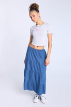 Chambray Tiered Maxi Skirt thumbnail 1