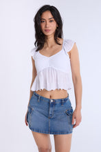 High Rise Denim Cargo Mini Skirt thumbnail 5
