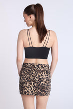 High Rise Leopard Denim Mini Skirt thumbnail 3