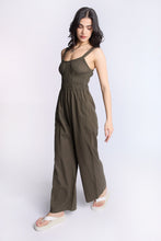 Linen-Blend Smocked Jumpsuit thumbnail 5