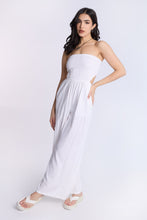 Linen-Blend Strapless Smocked Jumpsuit thumbnail 1