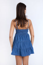 Chambray Smocked Tiered Mini Dress thumbnail 9