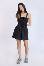 Linen-Blend Channeled-Waist Mini Dress thumbnail 9