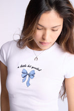 A Little Bit Spoiled Bow Graphic Baby Tee thumbnail 2