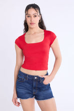 Short Sleeve Square Neck Baby Tee thumbnail 1