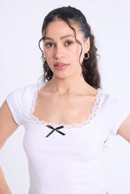 Short Sleeve Lace Trim Baby Tee thumbnail 10