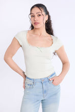 Short Sleeve Lace Trim Baby Tee thumbnail 1