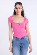 Short Sleeve Lace Trim Baby Tee thumbnail 17
