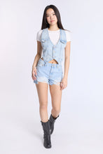 Denim Button-Up Vest thumbnail 6