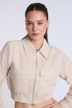 Linen-Blend Cargo Bomber Jacket thumbnail 6