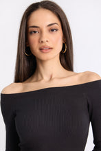 Ribbed Slim Off-Shoulder Sweater thumbnail 3