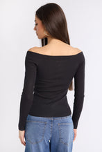 Ribbed Slim Off-Shoulder Sweater thumbnail 4