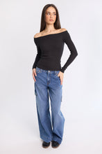Ribbed Slim Off-Shoulder Sweater thumbnail 5