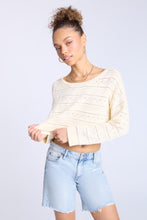Crochet-Style Crew Neck Sweater thumbnail 2