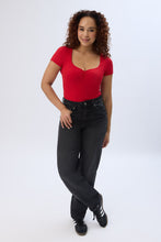 Short Sleeve Sweetheart Neckline Bodysuit thumbnail 2