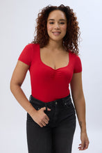 Short Sleeve Sweetheart Neckline Bodysuit thumbnail 1