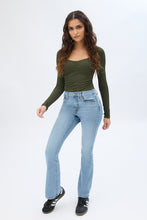 Ribbed Knit Long Sleeve Sweetheart Neckline Bodysuit thumbnail 19