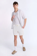 Linen-Blend Textured Striped Short Sleeve Shirt thumbnail 4