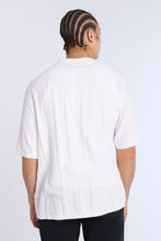 Cotton-Blend Button-Up Short Sleeve Textured Knit Shirt thumbnail 4