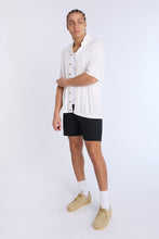 Cotton-Blend Button-Up Short Sleeve Textured Knit Shirt thumbnail 5