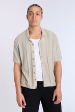 Cotton-Blend Button-Up Short Sleeve Textured Knit Shirt thumbnail 6