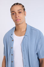 Cotton-Blend Button-Up Short Sleeve Textured Knit Shirt thumbnail 10
