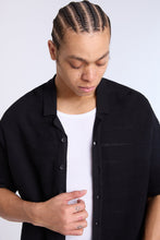 Button-Up Short Sleeve Textured Knit Shirt thumbnail 3
