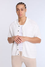 Button-Up Short Sleeve Textured Knit Shirt thumbnail 6