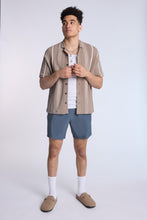 Cotton-Blend Sweater Knit Striped Short Sleeve Shirt thumbnail 8