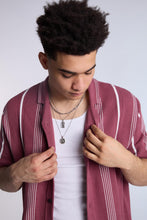 Cotton-Blend Sweater Knit Striped Short Sleeve Shirt thumbnail 10