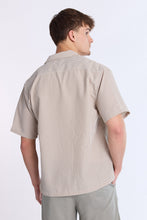 Linen-Blend Striped Seersucker Short Sleeve Shirt thumbnail 4