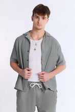 Linen-Blend Striped Seersucker Short Sleeve Shirt thumbnail 1