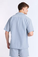 Linen-Blend Striped Seersucker Short Sleeve Shirt thumbnail 11