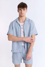 Linen-Blend Striped Seersucker Short Sleeve Shirt thumbnail 9
