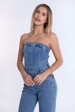 Strapless Baggy Denim Jumpsuit thumbnail 8
