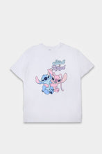 Stitch And Angel Hug Graphic Boyfriend Tee thumbnail 1