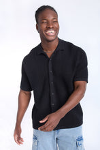 Textured Sweater Knit Short Sleeve Shirt thumbnail 2