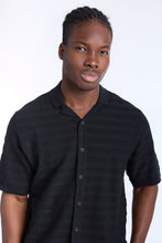 Ribbed Textured Sweater Knit Short Sleeve Shirt thumbnail 3