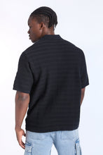 Ribbed Textured Sweater Knit Short Sleeve Shirt thumbnail 4
