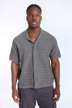 Ribbed Textured Sweater Knit Short Sleeve Shirt thumbnail 1