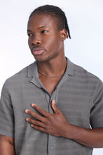 Ribbed Textured Sweater Knit Short Sleeve Shirt thumbnail 7
