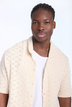 Ribbed Textured Sweater Knit Short Sleeve Shirt thumbnail 3
