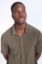 Ribbed Textured Sweater Knit Short Sleeve Shirt thumbnail 7