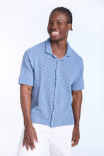 Ribbed Textured Sweater Knit Short Sleeve Shirt thumbnail 1